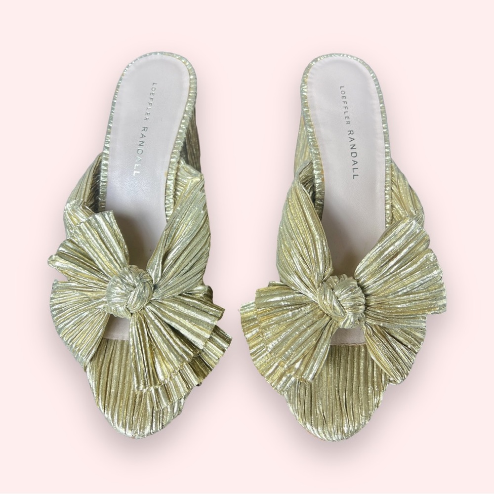 Loeffler Randall Penny Knotted Metallic Mules